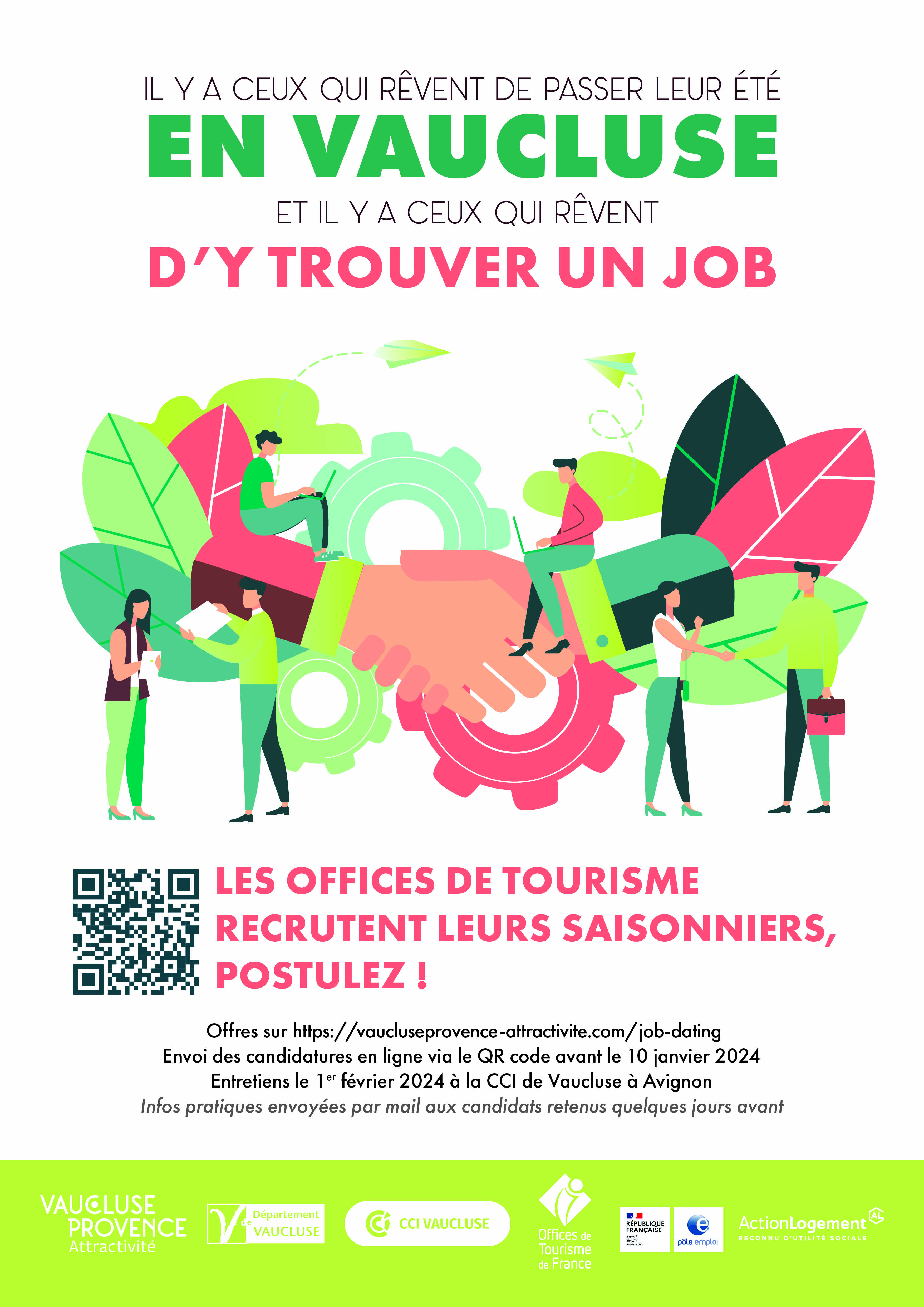 Offres de recrutement en offices de tourisme du Vaucluse