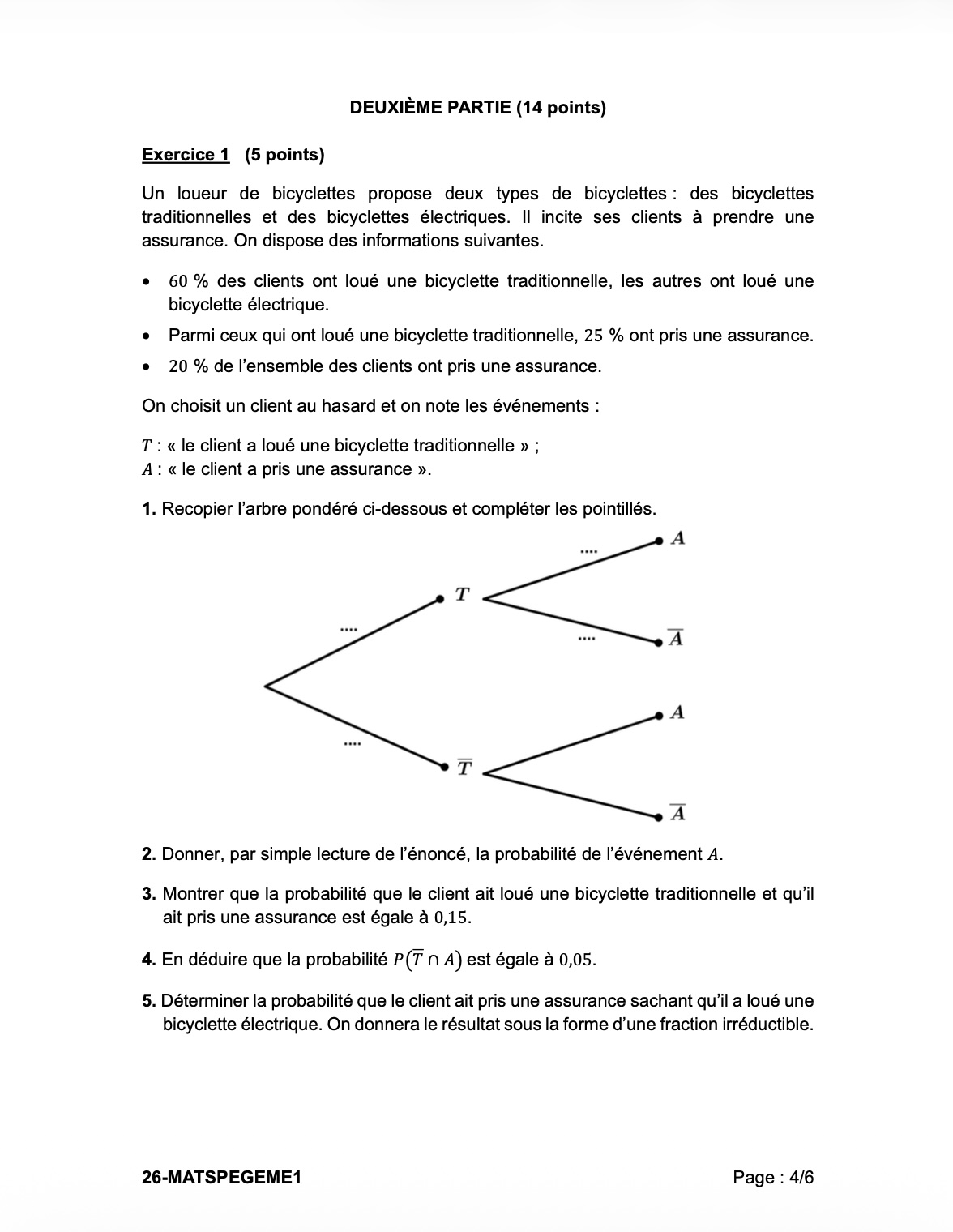Epreuve de spé maths page 4.