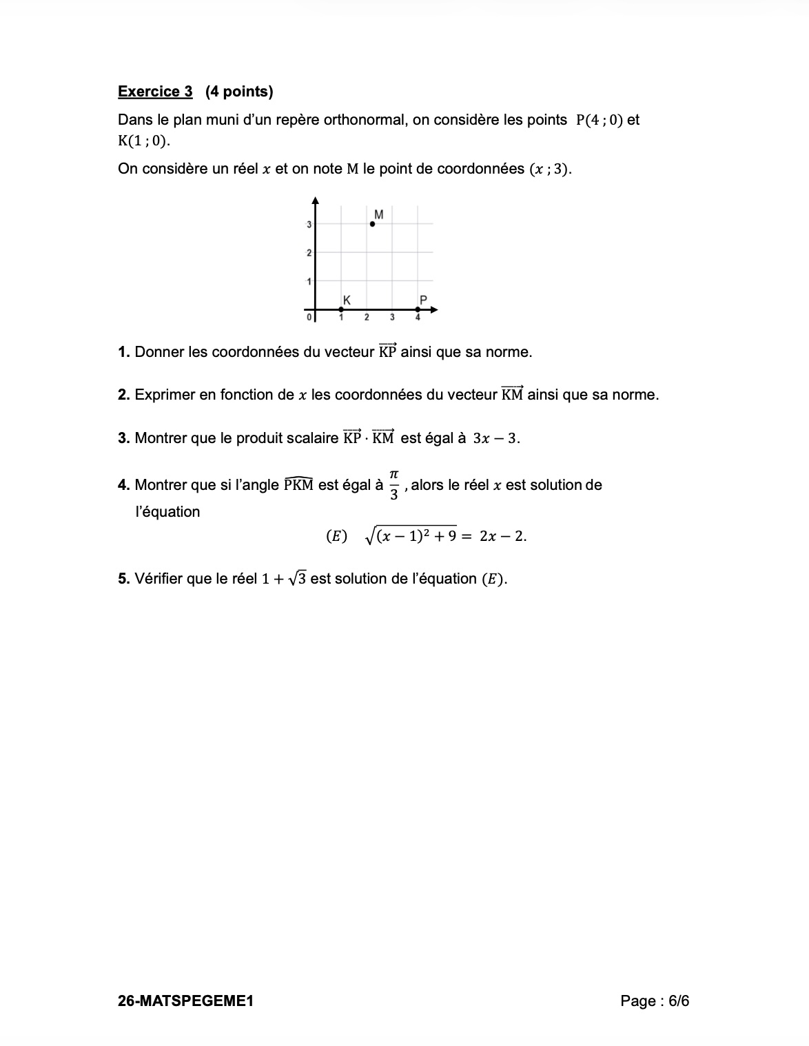 Epreuve de spé maths page 6.