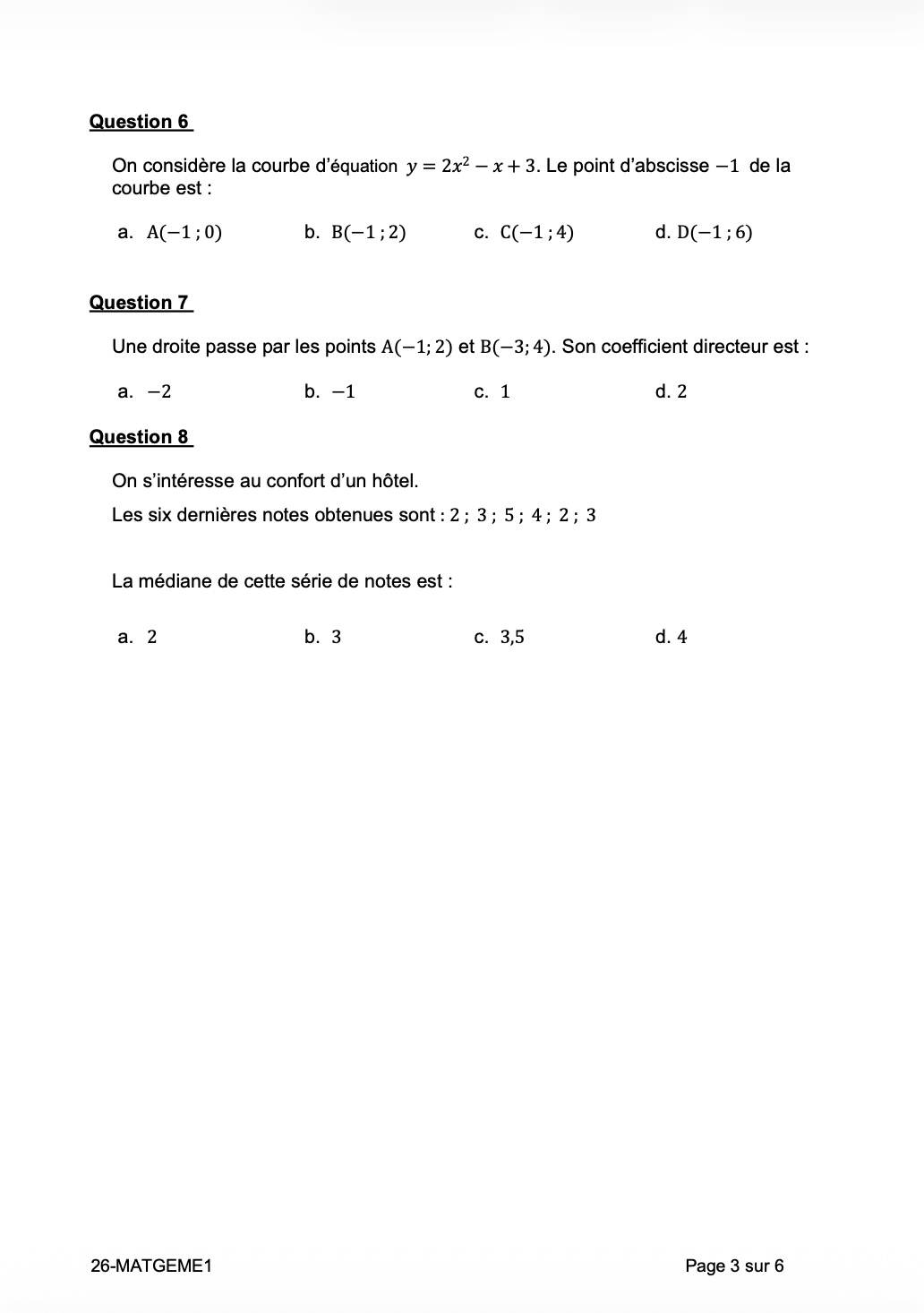 Epreuve de maths sans spécialité page 3