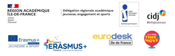 Logos Partenaires #ErasmusDays - Rencontres professionnelles Réseau Information Jeunesse