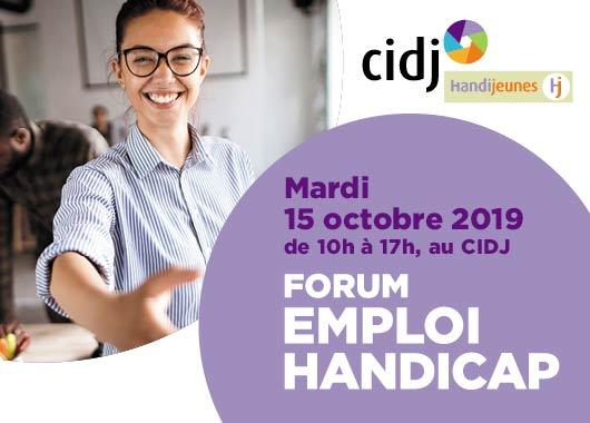 Forum Emploi-Handicap 2019, le 15 octobre 2019 au CIDJ