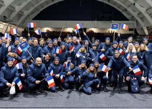 L'équipe de France lors de la cérémonie d'ouverture.