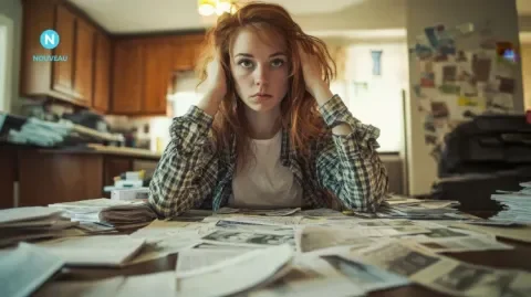 une jeune femme en situation de stress