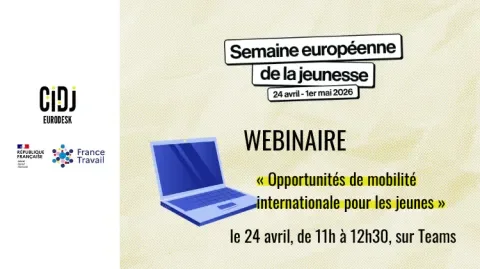 Annonce du webinaire France Travail - CIDJ Eurodesk