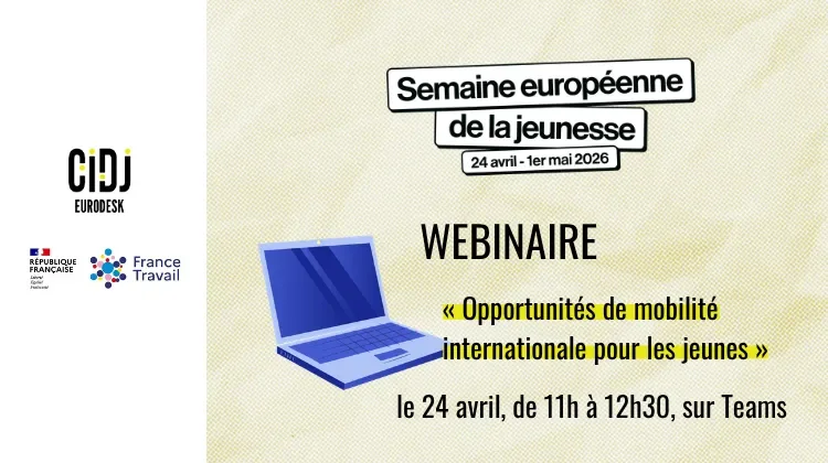 Annonce du webinaire France Travail - CIDJ Eurodesk