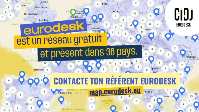 Carte pour géolocaliser son référent Eurodesk