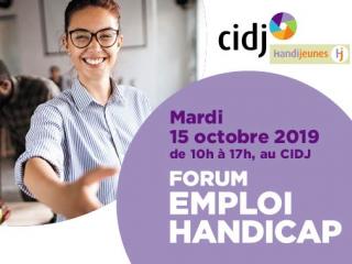 Forum Emploi-Handicap 2019, le 15 octobre 2019 au CIDJ